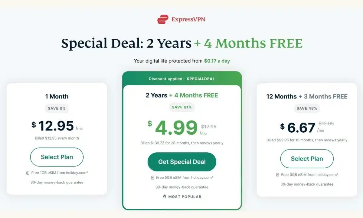 عروض ExpressVPN في قطر تشمل خصم 61% وخطط اشتراك متعددة.