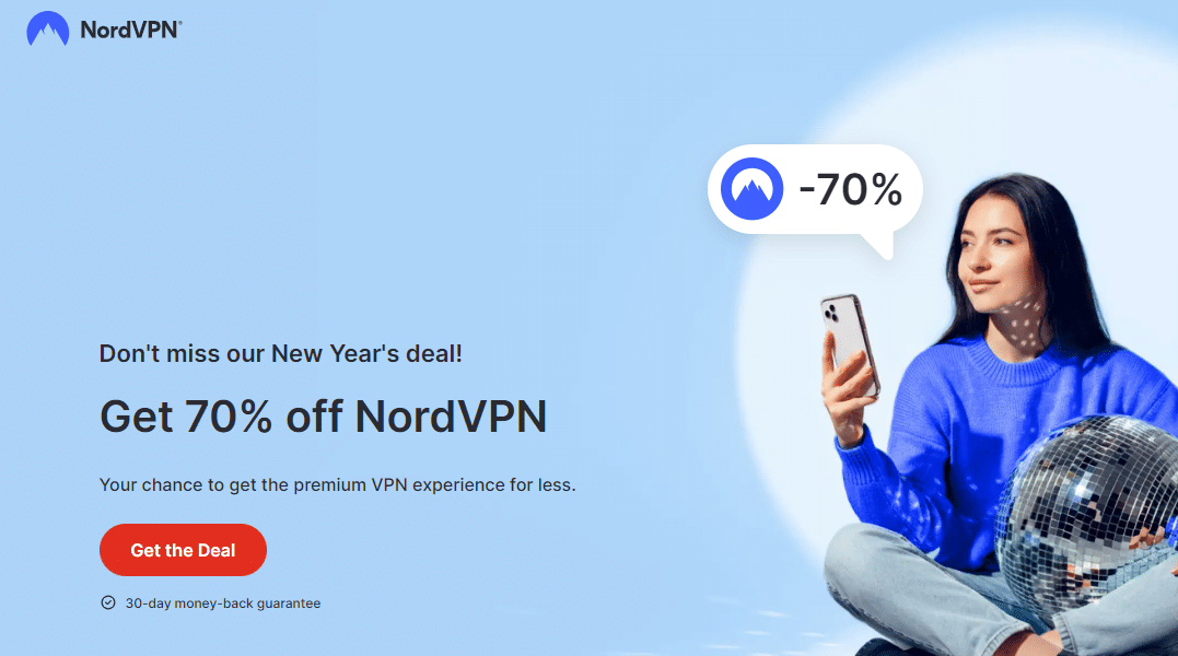 الواجهة الترحيبية ل NordVPN، أحد 