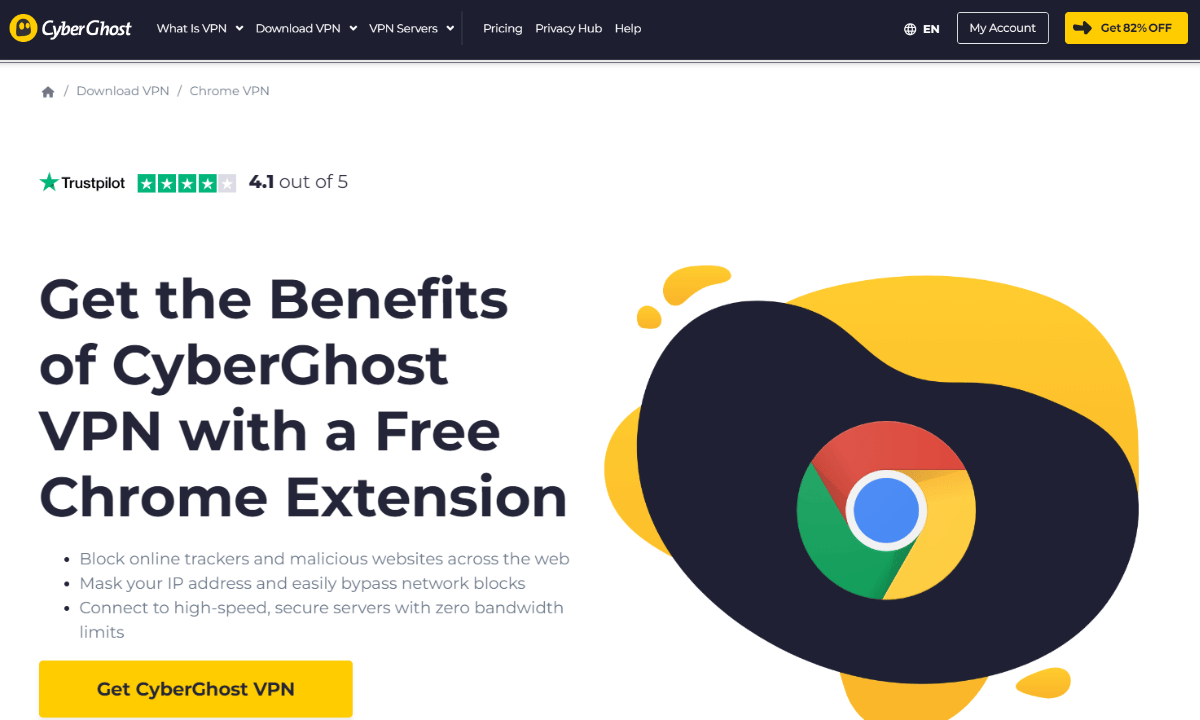 CyberGhost VPN اضافة جوجل كروم