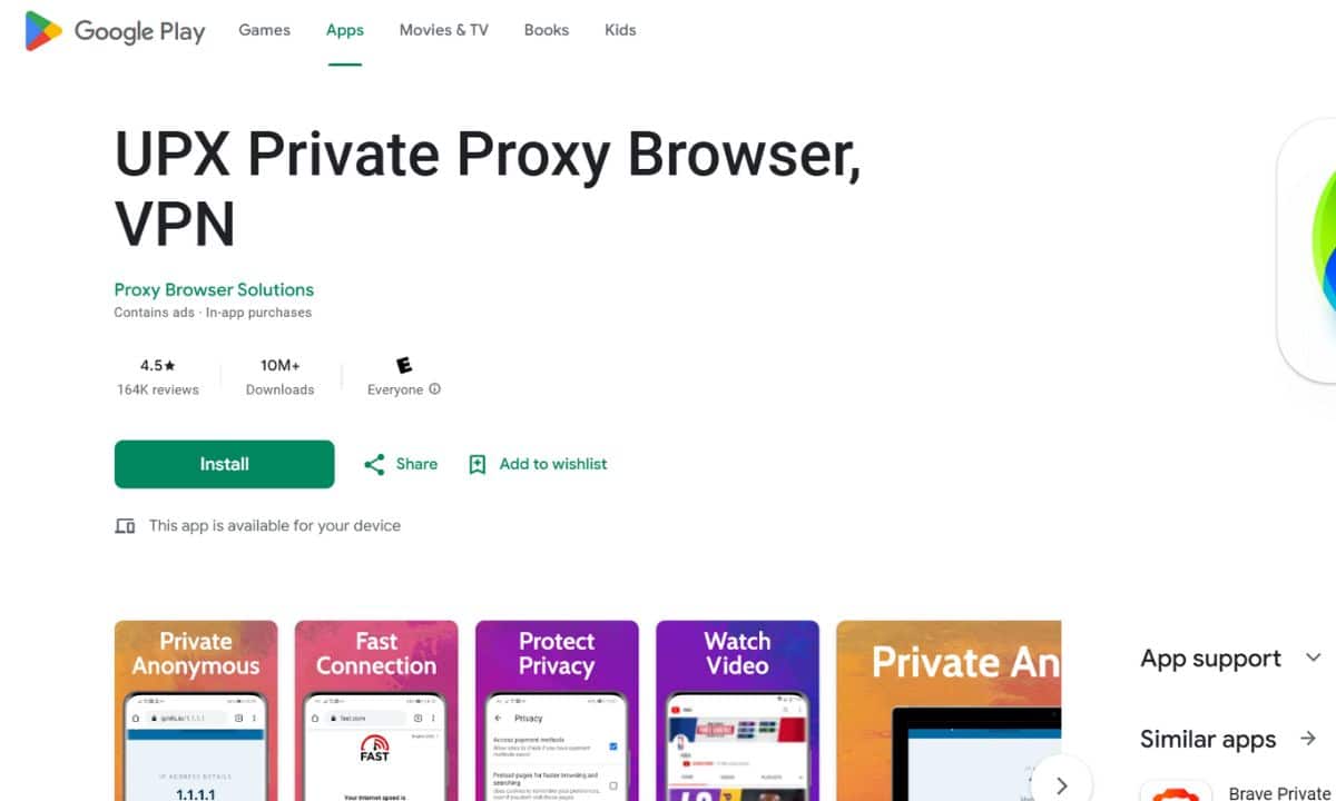 مقارنة بين أفضل 10 متصفحات VPN لعام 2025 21 صفحة تطبيق UPX متصفح بروكسي خاص و VPN على جوجل بلاي