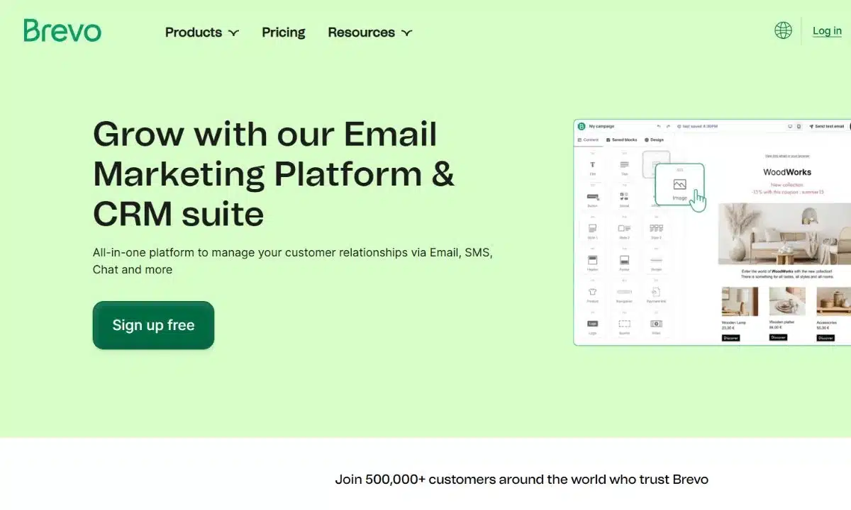أسعار برامج CRM للشركات الصغيرة والمتوسطة 25 واجهة منصة Brevo للتسويق عبر البريد الإلكتروني وإدارة علاقات العملاء.