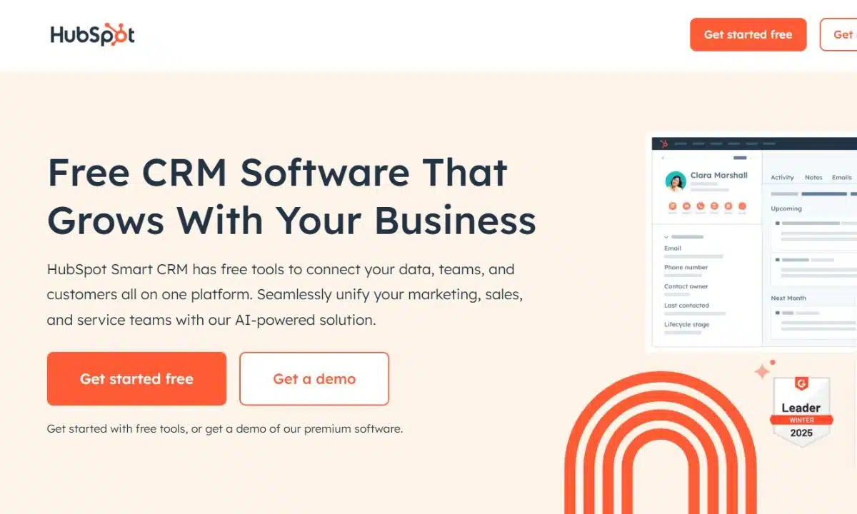 أسعار برامج CRM للشركات الصغيرة والمتوسطة 27 عرض لبرنامج HubSpot CRM مع أدوات متكاملة لإدارة فرق الأعمال.