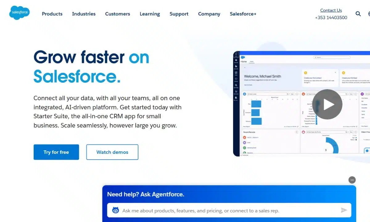 أسعار برامج CRM للشركات الصغيرة والمتوسطة 26 واجهة برنامج Salesforce مع أسعار برامج CRM
