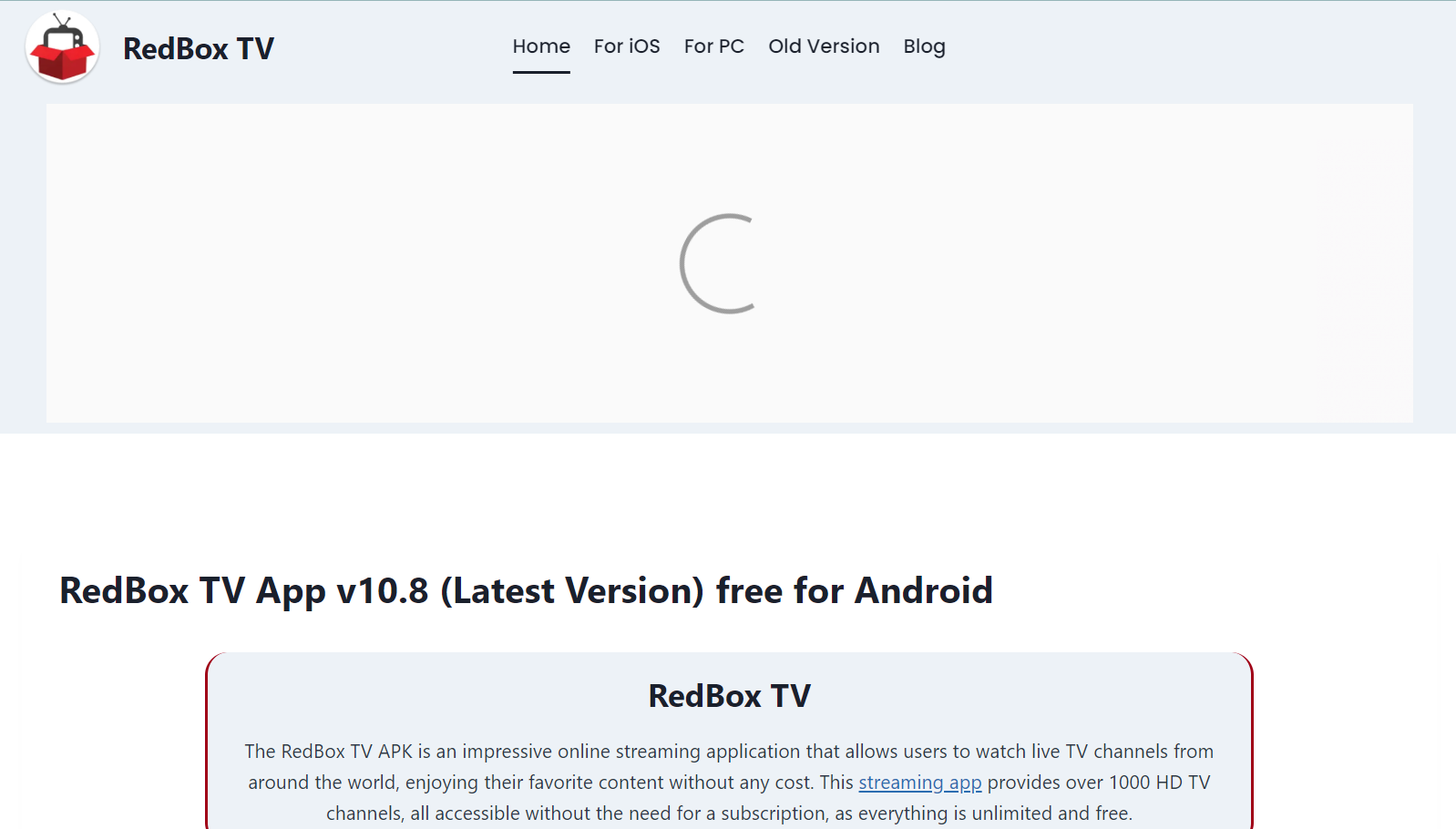 لقطة شاشة لموقع RedBox لسيرفرات IPTV مجانية 2025
