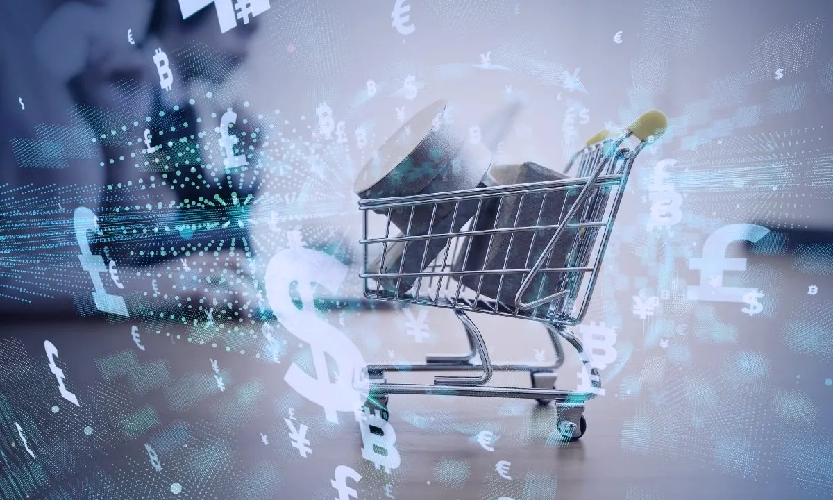 أفضل تطبيقات الذكاء الاصطناعي التي ستغير حياتك في 2025 6 عربة تسوق محاطة برموز عملات رقمية